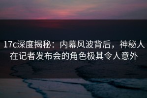 17c深度揭秘：内幕风波背后，神秘人在记者发布会的角色极其令人意外