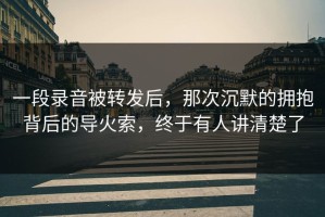 一段录音被转发后，那次沉默的拥抱背后的导火索，终于有人讲清楚了