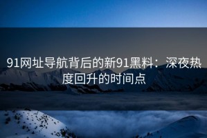 91网址导航背后的新91黑料：深夜热度回升的时间点