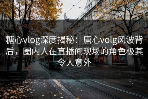 糖心vlog深度揭秘：唐心volg风波背后，圈内人在直播间现场的角色极其令人意外