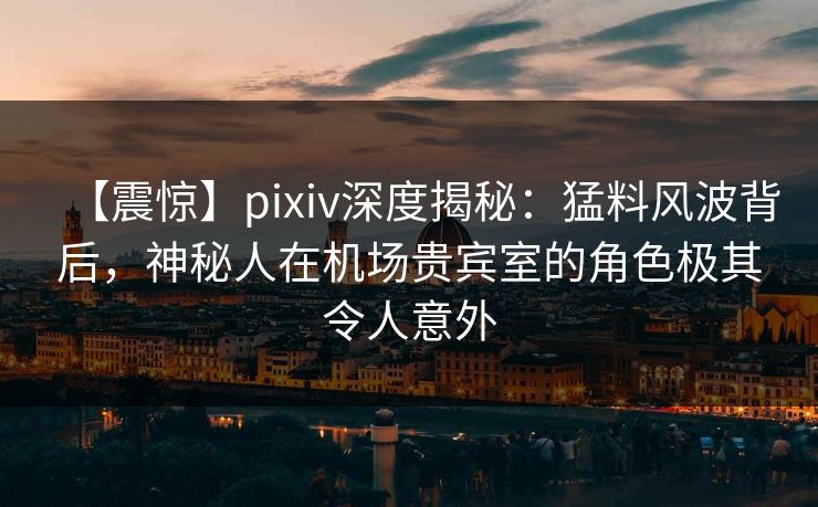 【震惊】pixiv深度揭秘：猛料风波背后，神秘人在机场贵宾室的角色极其令人意外